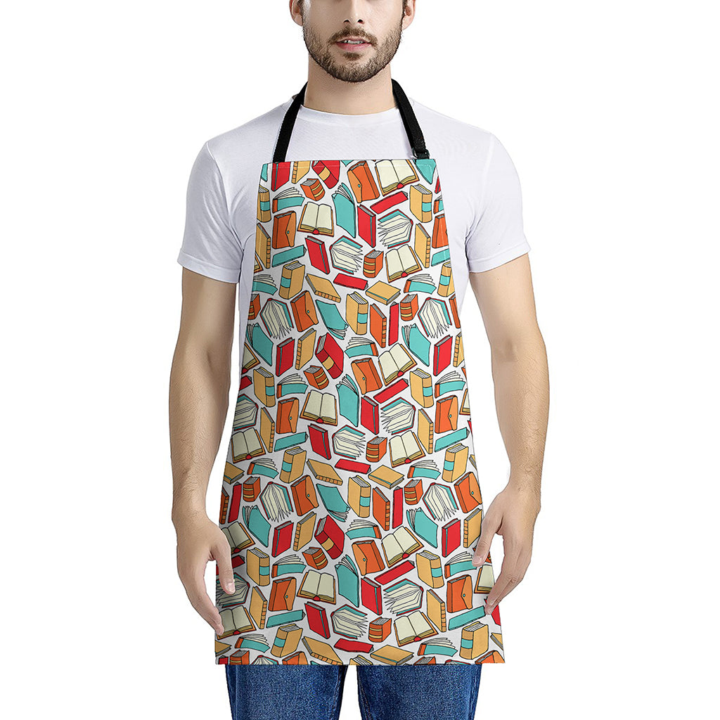 Colorful Books Pattern Print Apron
