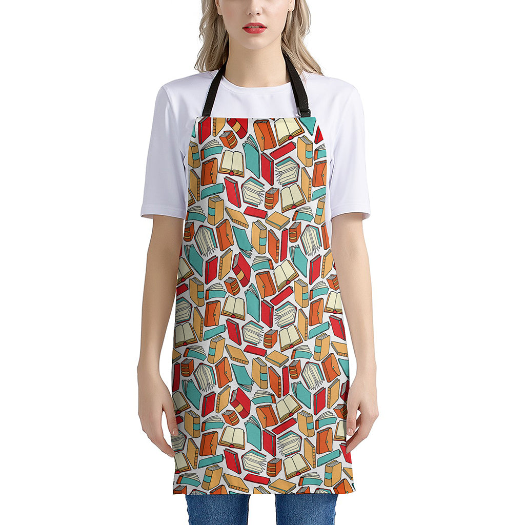 Colorful Books Pattern Print Apron