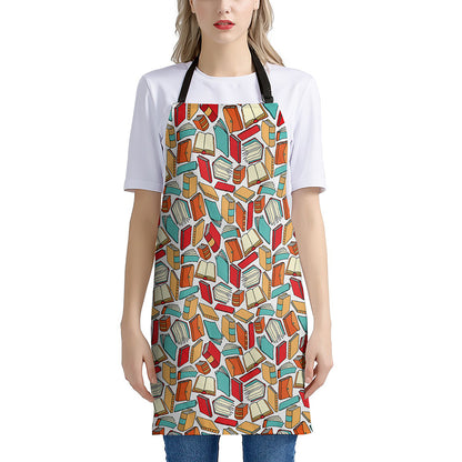 Colorful Books Pattern Print Apron