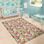 Colorful Books Pattern Print Area Rug