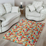 Colorful Books Pattern Print Area Rug