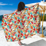 Colorful Books Pattern Print Beach Sarong Wrap