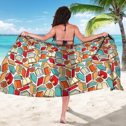 Colorful Books Pattern Print Beach Sarong Wrap