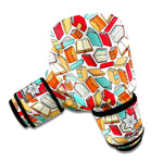 Colorful Books Pattern Print Boxing Gloves