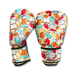 Colorful Books Pattern Print Boxing Gloves