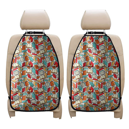 Colorful Books Pattern Print Car Seat Organizers