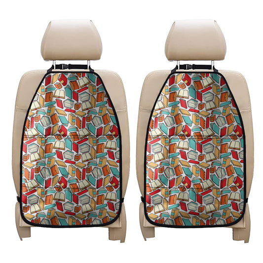 Colorful Books Pattern Print Car Seat Organizers