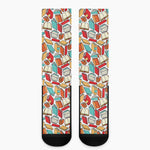 Colorful Books Pattern Print Crew Socks