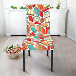Colorful Books Pattern Print Dining Chair Slipcover