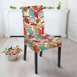 Colorful Books Pattern Print Dining Chair Slipcover