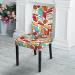 Colorful Books Pattern Print Dining Chair Slipcover