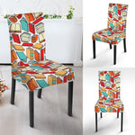 Colorful Books Pattern Print Dining Chair Slipcover