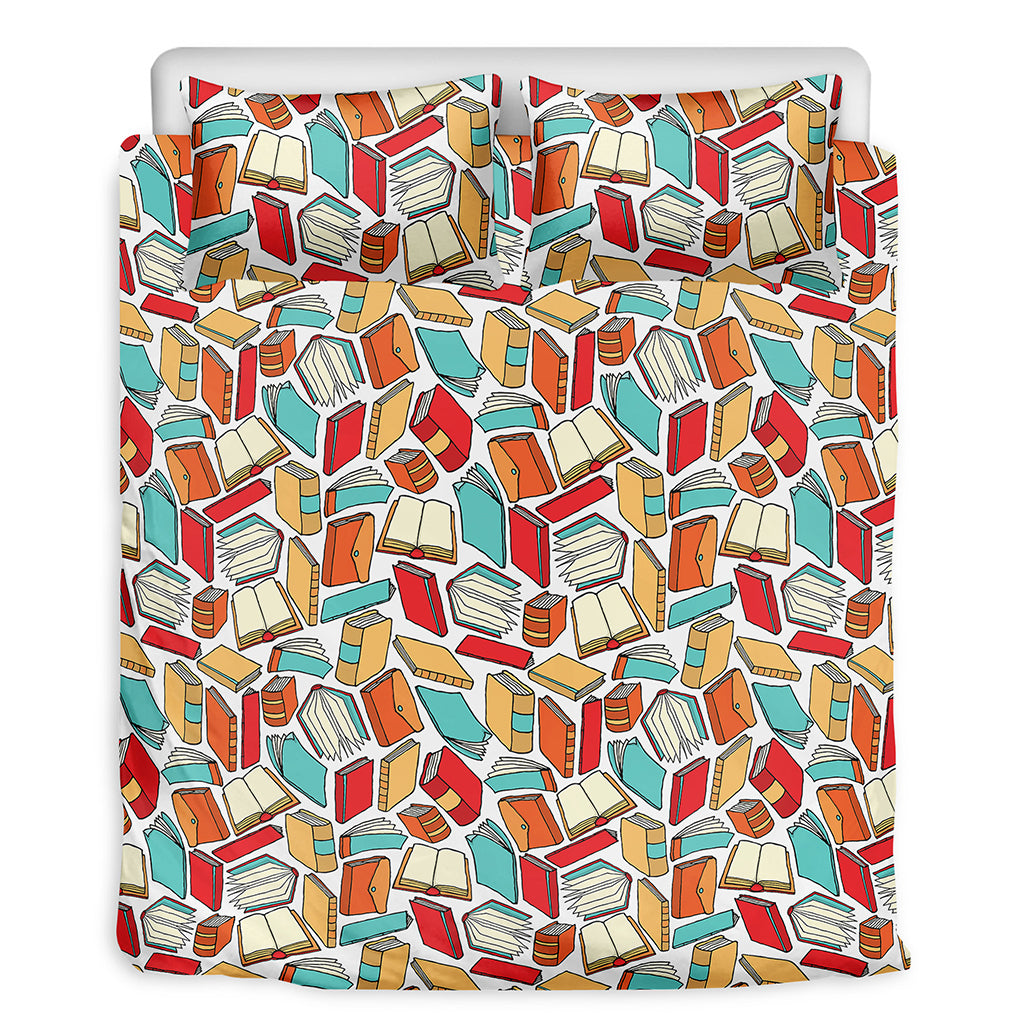 Colorful Books Pattern Print Duvet Cover Bedding Set