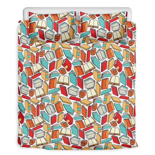 Colorful Books Pattern Print Duvet Cover Bedding Set
