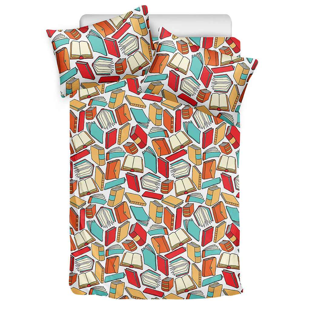 Colorful Books Pattern Print Duvet Cover Bedding Set