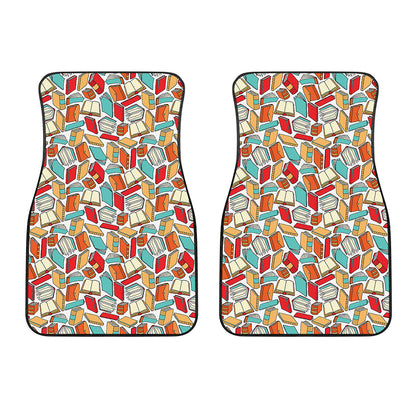 Colorful Books Pattern Print Front Car Floor Mats
