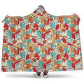 Colorful Books Pattern Print Hooded Blanket