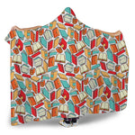 Colorful Books Pattern Print Hooded Blanket