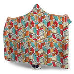 Colorful Books Pattern Print Hooded Blanket