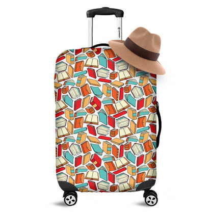 Colorful Books Pattern Print Luggage Cover