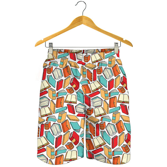 Colorful Books Pattern Print Men's Shorts