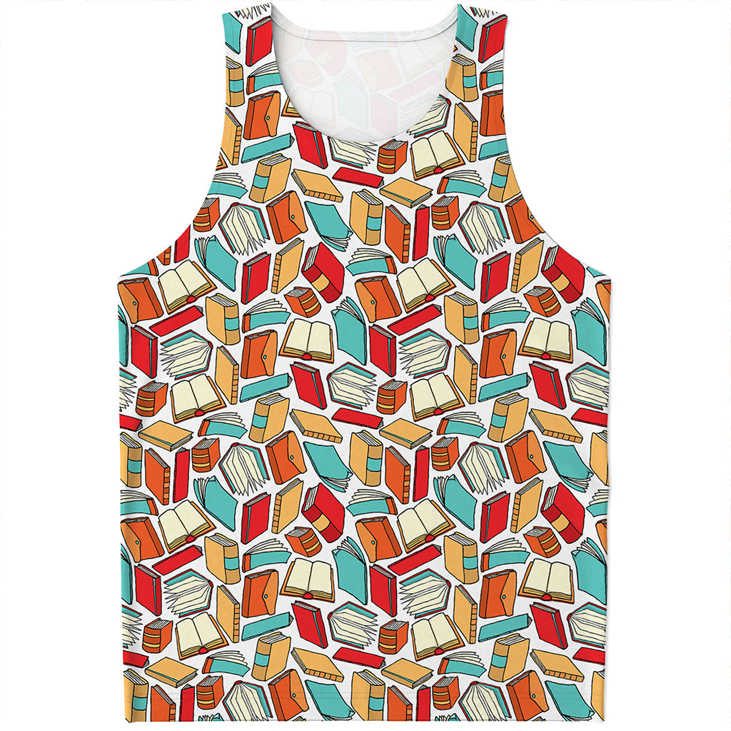 Colorful Books Pattern Print Men's Tank Top