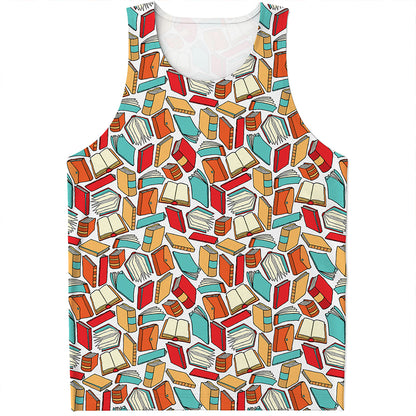 Colorful Books Pattern Print Men's Tank Top
