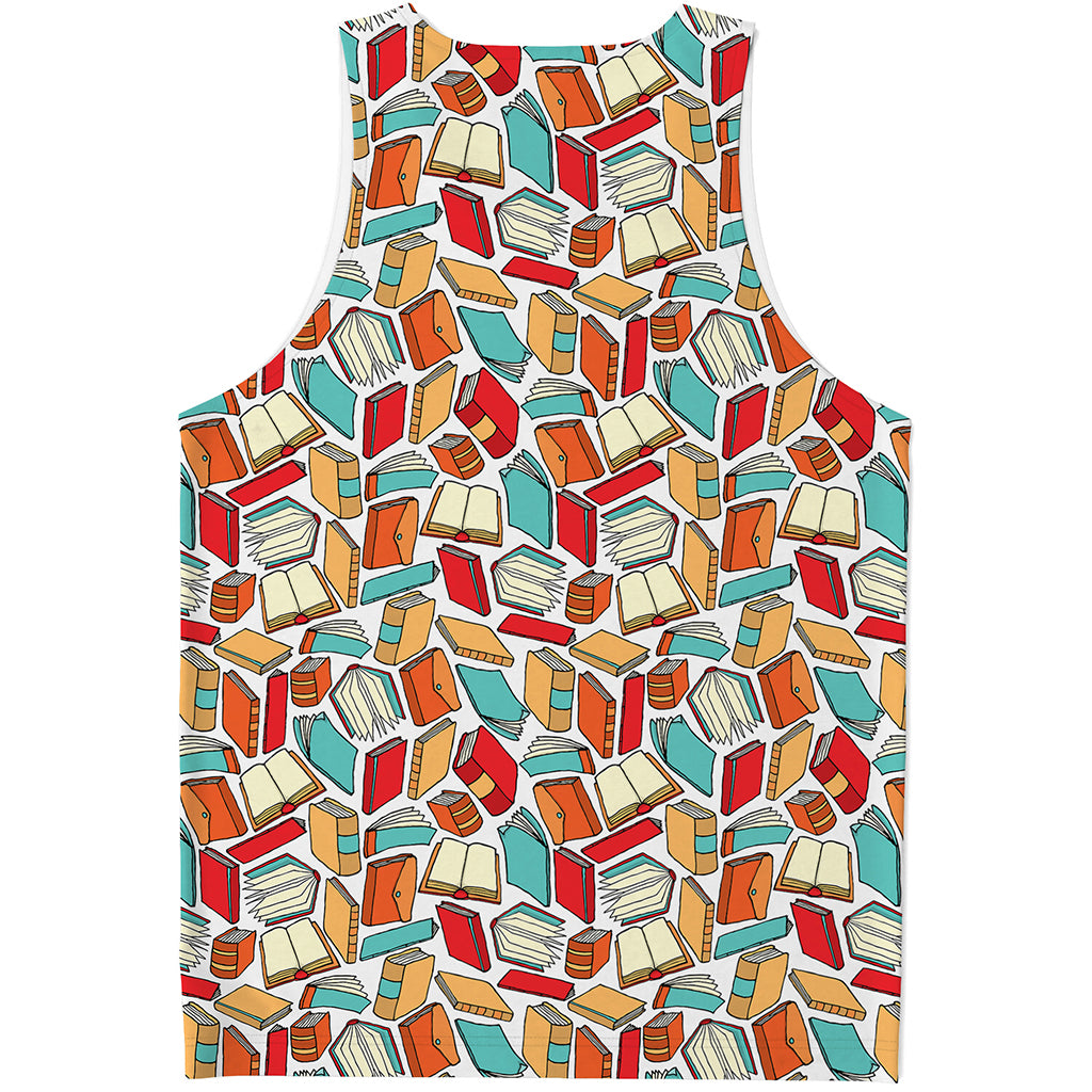 Colorful Books Pattern Print Men's Tank Top