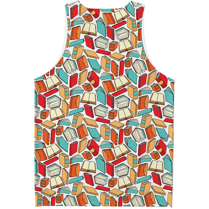 Colorful Books Pattern Print Men's Tank Top