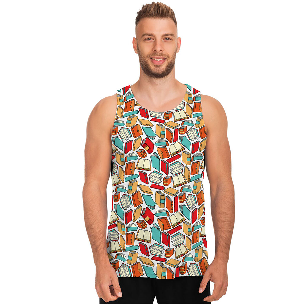 Colorful Books Pattern Print Men's Tank Top