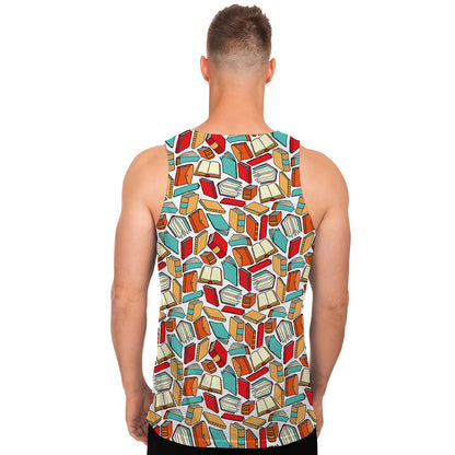 Colorful Books Pattern Print Men's Tank Top