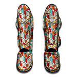 Colorful Books Pattern Print Muay Thai Shin Guard