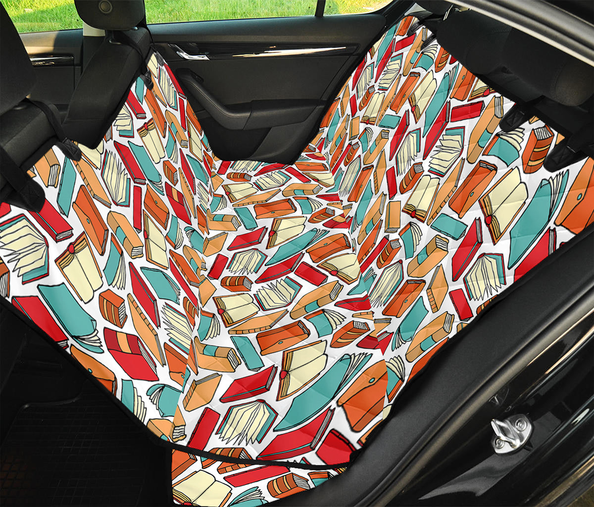 Colorful Books Pattern Print Pet Car Back Seat Cover
