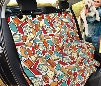 Colorful Books Pattern Print Pet Car Back Seat Cover