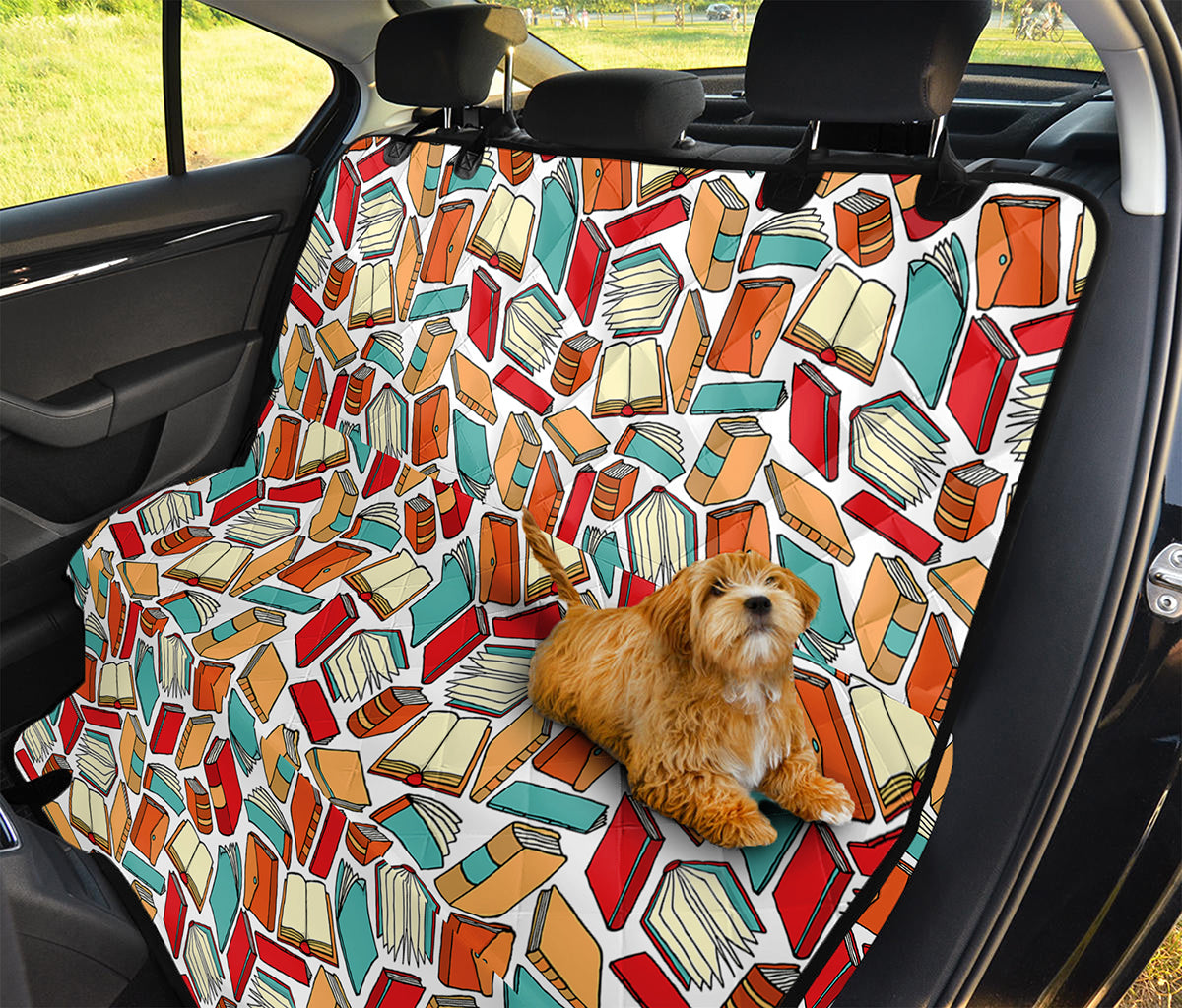 Colorful Books Pattern Print Pet Car Back Seat Cover