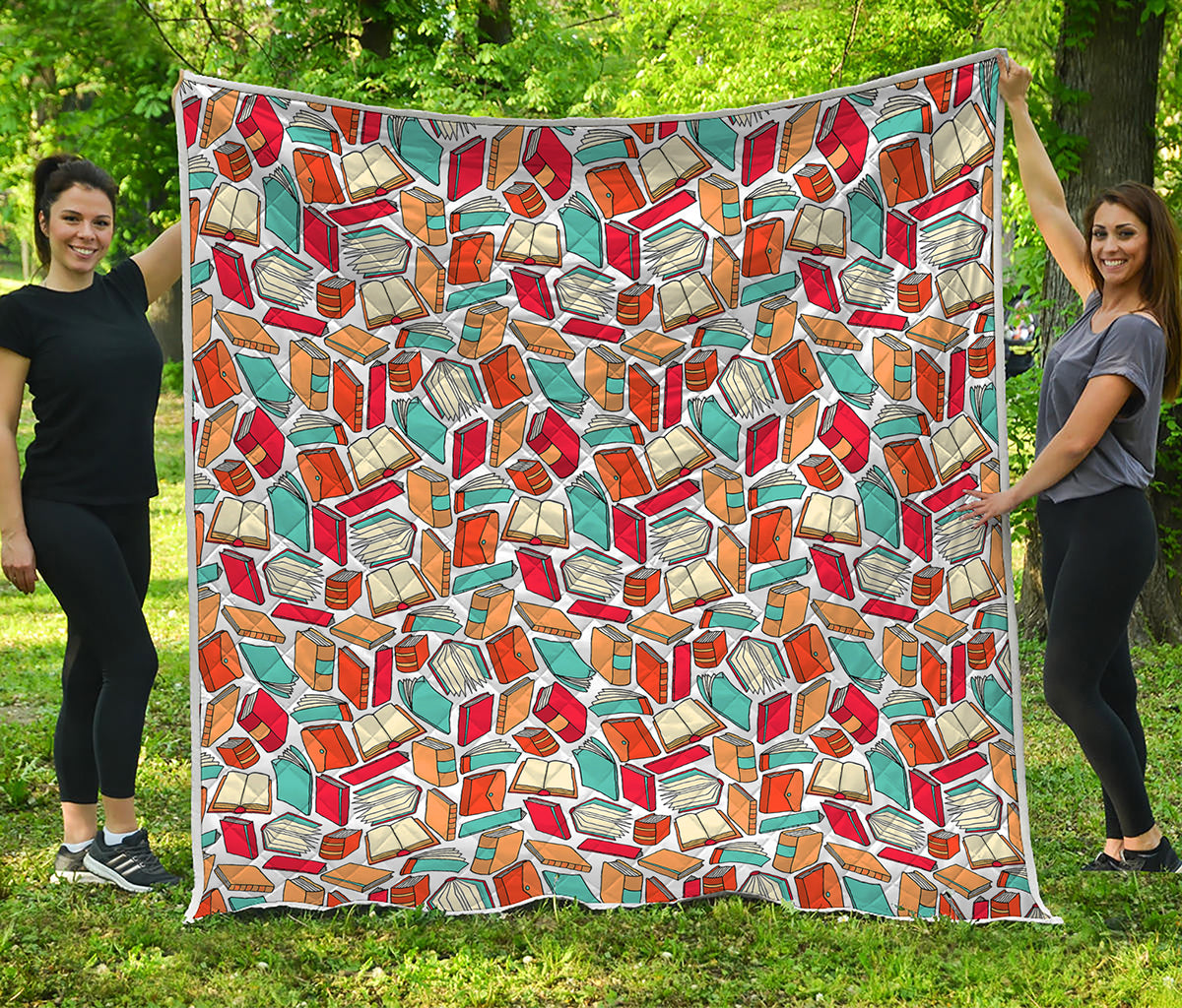 Colorful Books Pattern Print Quilt