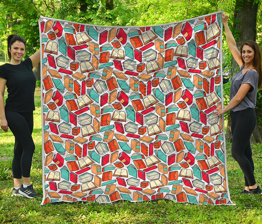 Colorful Books Pattern Print Quilt
