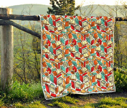 Colorful Books Pattern Print Quilt
