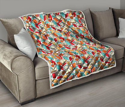 Colorful Books Pattern Print Quilt