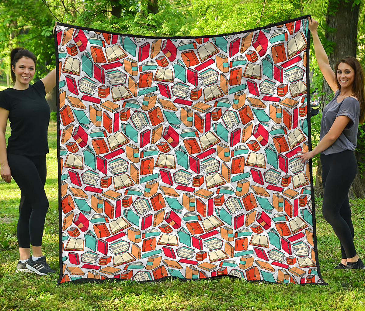 Colorful Books Pattern Print Quilt