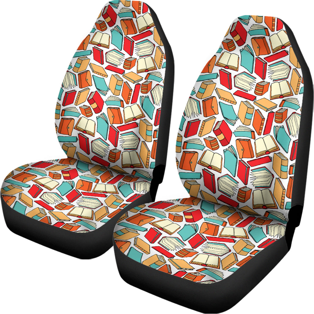 Colorful Books Pattern Print Universal Fit Car Seat Covers