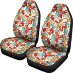Colorful Books Pattern Print Universal Fit Car Seat Covers