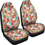 Colorful Books Pattern Print Universal Fit Car Seat Covers