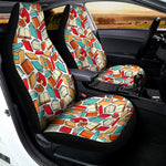 Colorful Books Pattern Print Universal Fit Car Seat Covers