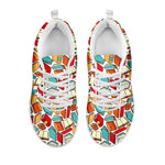 Colorful Books Pattern Print White Sneakers