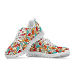 Colorful Books Pattern Print White Sneakers