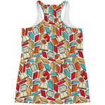 Colorful Books Pattern Print Women's Racerback Tank Top