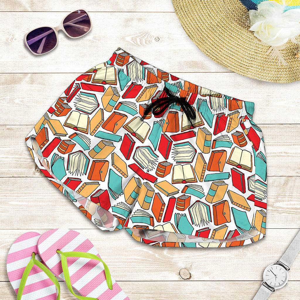 Colorful Books Pattern Print Women's Shorts