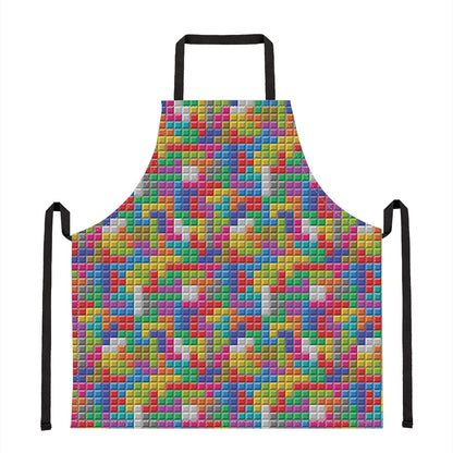 Colorful Brick Puzzle Game Pattern Print Apron