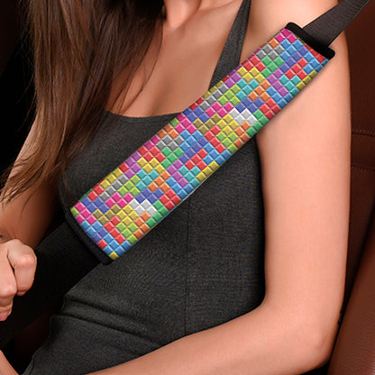 Colorful Brick Puzzle Game Pattern Print Car Seat Belt Covers